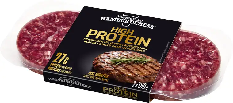 Rindfleisch-Burger mit hohem Proteingehalt